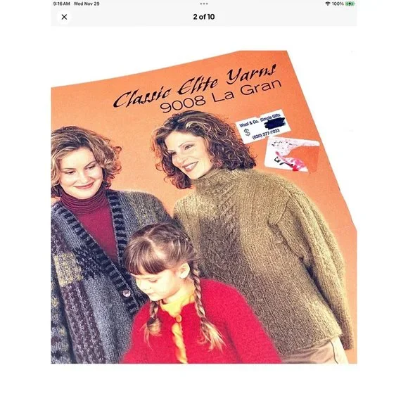 Classic Yarns 9008 La Gran Sweaters Vtg 70s 80s Knitting Bk Family & Dog Sweater - Picture 3 of 10